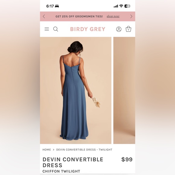 NEW Devin Convertible Dress - Twilight Birdy Grey Size Medium - Picture 3 of 8